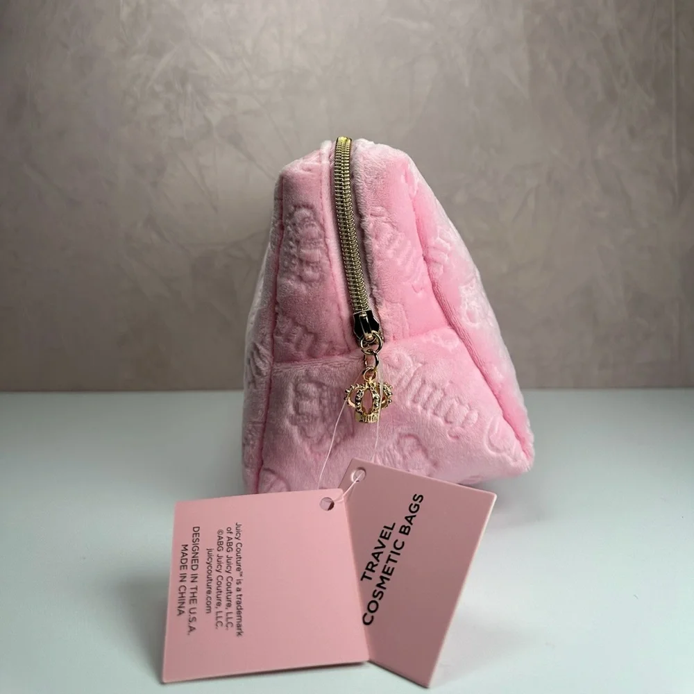 Juicy Couture Pink Embossed Crown Cosmetic Pouch